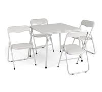 Garvee Juego de Mesa Infantil Plegable con 4 Sillas, Portátil, Tapizado | Mesa y Silla para Niños Con Estructura De Metal, Para Actividades Infantiles, Comedor, Sala De Juegos y Sala De Estar