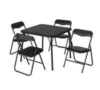 Garvee Juego De Mesa y Sillas Plegables De 5 Piezas, Portátil, Tapizado, con Estructura De Metal, para Actividades Infantiles, Comedor, Sala De Juegos y Sala De Estar