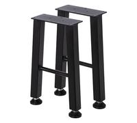 Garvee Juego De Patas De Mesa En x para Proyectos DIY - Acero Negro Mate, Robustas y Duraderas, Protección para Suelo, Ideales para Comedor o Escritorio