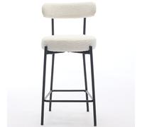 Garvee Juego De Taburetes De Bar Modernos De Dos Piezas: Altura De Barra De 27 Pulgadas, Respaldo Acolchado, Asiento De Cuero, Patas y Reposapiés De Metal, Islas De Cocina, Comedores y Bares