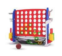 Garvee Jumbo Juego Gigante 4 en Línea Conecta 4 Rojo - Juguete de Exterior para Niños +3 Años - Versión Grande al Aire Libre Portátil para Familia, Fiestas y Picnic
