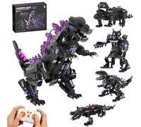 Garvee Kit De Construcción Robot Dinosaurio 5 En 1 Stem - Juguete Educativo Transformable con Control por App y Mando a Distancia, Bloques DIY para Niños De 8 a 13 Años (Púrpura)