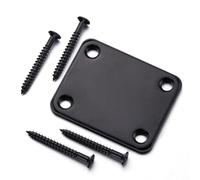 Garvee Kit de piezas de repuesto para guitarra, árbol de cuerda de rodillo de guitarra eléctrica, retenedor de cuerda, placa de cuello y placa de enchufe de conector cargado, color negro