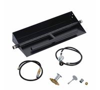 Garvee Kit de quemador H para brasero empotrable, diseño rectangular, encendido por chispa, compatible gas natural/propano, resistente al calor y óxido, interior/exterior, incluye tubo, color negro,