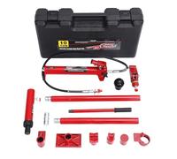 Garvee Kit Hidráulico Porta Power 10 Toneladas - Cilindro Potente, Bomba Y Flexible 1,4 m, Caja De Plástico Portátil Robusto - Enderezado Y Reparación Chasis Auto, Camión, Agrícola - 10 Toneladas |