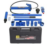 Garvee Kit Hidráulico Porta Power 10 Toneladas - Cilindro Potente, Bomba Y Flexible 1,4 m, Caja De Plástico Portátil Robusto - Enderezado Y Reparación Chasis Auto, Camión, Agrícola - 10 Toneladas |