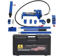 Garvee Kit Hidráulico Porta Power 4 Toneladas - Cilindro Potente, Bomba Y Flexible 1,4 m, Caja De Plástico Portátil Robusto - Enderezado Y Reparación Chasis Auto, Camión, Agrícola - 4 Toneladas | Caja