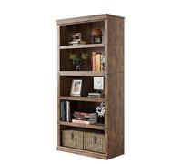Garvee Librería Moderna De Madera De 5 Niveles - Estantería Independiente Abierta con Amplio Espacio De Almacenamiento - Estilo Rústico - Ideal para Salón, Dormitorio u Oficina - Independiente