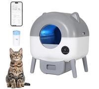 Garvee Litiere Chat Autolimpiante 66L, Bandeja de Cama automática Mejorada con aplicación, sensores de Seguridad antipellizcos, 6 Luces ambientales Ajustables, Inodoro Inteligente para Gatos