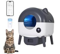 Garvee Litiere Chat Autolimpiante 66L, Bandeja de Cama automática Mejorada con aplicación, sensores de Seguridad antipellizcos, 6 Luces ambientales Ajustables, Inodoro Inteligente para Gatos