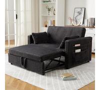 Garvee Loveseat Sofá Cama, Extraíble, con Puertos De Carga y Bolsillos Laterales, De Pana con Respaldo Ajustable para Sala De Estar, Dormitorio y Apartamento