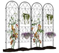 Garvee - Malla decorativa para jardín de metal negro - Soporte antioxidante para plantas trepadoras, verduras, flores, ideal para patio, valla, jardín, vides, rosas - Juego de 4 piezas