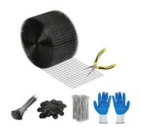 Garvee Malla Protección Panel Solar 15,2 cm x 36,58 m, Red Metálica Galvanizada PVC Negro, Anti Palomas y Aves, Kit con Clips de Fijación, Negro