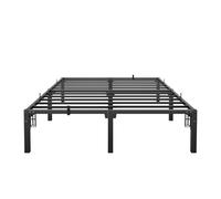 Garvee Marco de cama de metal de 12 cm, no necesita somier, montaje de bloqueo rápido sin herramientas, almacenamiento debajo de la cama de 12 cm, plataforma de acero con riel central y soportes de