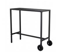 Garvee Mesa Alta de Bar Negra de 100cm para Cocina y Comedor Mesa de Cóctel Estrecha Estilo Industrial con Estructura Metálica Robusta para Espacios Pequeños Mesa de Pub con Reposapiés Diseño Elegante