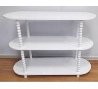 Garvee Mesa Auxiliar De 3 Niveles con Patas En Forma De Calabaza, Mesita De Salón Estrecha para Espacios Pequeños, Moderna Mesita De Noche o De Apoyo, Estante De MDF Resistente (Requiere Montaje)