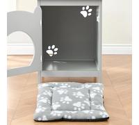 Garvee Mesa Auxiliar Moderna para salón o Dormitorio - Mueble Oculto para Caja de Arena de Gato con ventilación, cajón y estación de Carga USB - Armario de Madera Ideal para Gatos y Perros pequeños -