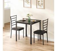 Garvee Mesa Comedor, Set de 1 Mesa y 2 Sillas con Mesa de MDF, Ideal para Hogar y Familia, Uso Interior en Cocina y Salón, Comidas en Familia, Negro