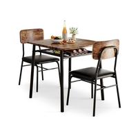 Garvee Mesa Comedor, Set de 1 Mesa y 2 Sillas con Superficie de MDF, Ideal para Familia, Uso en Cocina Interior para Comidas Diarias, Fácil de Limpiar, Color Retro