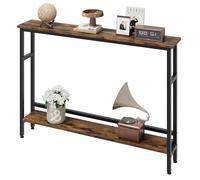 Garvee Mesa Consola Delgada de 2 Niveles - Estante Ajustable - Diseño Industrial rústico Ahorra Espacio Sala, Pasillo o Entrada - Color: Vintage Color