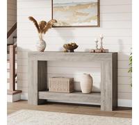 Garvee Mesa Consola Rústica De Madera para Entrada y Comedor - Diseño Compacto y Funcional con Doble Nivel y Estante Abierto Pasillos y Salones - Montaje Sencillo