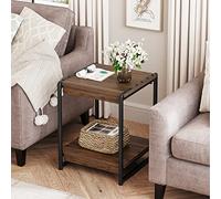 Garvee Mesa de Centro Cuadrada Amplio de Madera con 2 estantes - Diseño Industrial Moderno - Estructura de Metal Robusta - Montaje Sencillo - Ideal para Sala, Dormitorio o Junto al sofá/Cama - Color