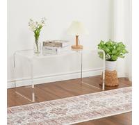 Garvee Mesa De Centro En Forma De u De Acrílico Transparente - Diseño Minimalista Moderno - Bordes Redondeados - Ideal para Sala De Estar, Salón o Patio - Estilo árabe