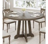 Garvee Mesa de Comedor Redonda 120 cm para 4-6 Personas - Robusta Estructura de Madera - Diseño clásico fácil de Limpiar - Ideal para salón, Cocina o Comedor - Color: Gris Claro Elefante