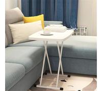 Garvee Mesa de Ordenador Plegable Ajustable 65x45 cm - Portátil y Ligera, Marco metálico y Superficie de plástico Resistente jardín, Oficina, Camping y terraza - Paquete único, Color Blanco