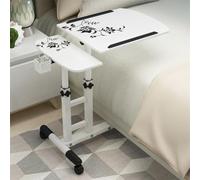 Garvee Mesa móvil para portátil con Ruedas bloqueables - Altura (65-95 cm) y ángulo Ajustables - Estructura de Hierro - Escritorio de Trabajo portátil para sofá, Cama o apartamento - Color Blanco T13