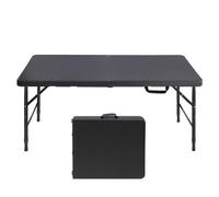 Garvee Mesa Plegable 4FT Portátil - Altura Ajustable, Antideslizante y Resistente hasta 136kg - Plástico Impermeable con Asa (Nombre común) (Modificado) (sin Marca) (Modificado)_sustituto - Fácil de