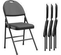 Garvee Mesa Plegable, Juego de 4 sillas Plegables para Comedor, Conjunto de Mesa y Sillas Plegables para Familia, Diseño Plegable Ahorra Espacio, Uso Interior Salón Cocina, 47×50×88 cm, Negro