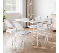 Garvee Mesa Plegable Rectangular 120x51 cm - Portátil, Resistente y fácil de Limpiar - Patas Antideslizantes, Estructura metálica sólida, Superficie de PU - Ideal Comedor, Oficina, Camping - Color