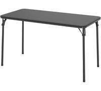 Garvee Mesa Plegable Rectangular Multifuncional de 120 cm, Patas de Metal, Tablero Tapizado de Cuero Sintético, Resistente, No Requiere Montaje, Interiores y Exteriores, 120 * 51 * 71 cm (Negro)