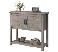 Garvee Mesita de Noche, Mesa Consola Estilo, Mueble Recibidor de Madera con Almacenaje, para Dormitorio y Salón, 77×34×86 cm (Gris)