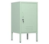 Garvee - Mesita de noche moderna de metal con cerradura - 2 estantes ajustables - Almacenamiento multifunción dormitorio o salón - Diseño minimalista anticaída - 70 x 35 x 38 cm
