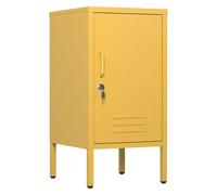 Garvee - Mesita de noche moderna de metal con cerradura - 2 estantes ajustables - Almacenamiento multifunción dormitorio o salón - Diseño minimalista anticaída - 70 x 35 x 38 cm