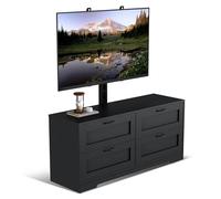 Garvee Moderno Mueble De TV con Soporte Ajustable para Televisores De 32 a 80 Pulgadas, 4 Cajones, Consola De Madera y Cómoda para Dormitorio y Sala De Estar.