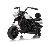 Garvee Moto Eléctrica Infantil 6V, Motocicleta a Batería para Niños 18 a 36 Meses con Ruedas de Apoyo Extraíbles, Luces LED, Música, Velocidad 3 km/h, Carga Máxima 25 kg, 79x40x46 cm, Blanco