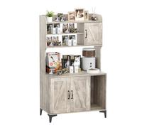 Garvee Mueble arenero para Gatos con 4 estantes de almacenaje caseta Oculta diseño antiolores con 3 Puertas Armario Multifuncional Aseo Cerrado baño o salón Alfombrilla incluida 80x45x130cm [Gris]