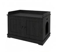 Garvee Mueble Arenero para Gatos Grande, Armario Oculto para Caja de Arena con Doble Puerta, Inodoro de Madera para Mascotas, Casa de Gato Robusta y Mesa Auxiliar Moderna para Salón, 80x50x51 cm