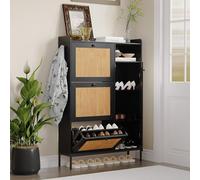 Garvee - Mueble para Zapatos de ratán con 3 cajones abatibles y 4 Niveles