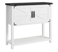 Garvee Mueble Recibidor Aparador: Madera con Armario de 2 Puertas y Estante Abierto, para Cocina, Salón, Pasillo o Cafetería, Color Blanco, Dimensiones 80×36.1×86.1 cm