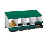 Garvee Nido para gallinas ponedoras con 4 Compartimentos, Caja Nido de Acero galvanizado con Recogida de Huevos automática y diseño Roll-Away, fácil de Limpiar e Instalar, Ideal para gallinero de