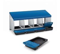 Garvee Nido para gallinas ponedoras de Acero galvanizado con 4 Compartimentos, diseño Enrollable para Recoger Huevos limpios e intactos, con Bandeja extraíble y Asas anticorte de plástico, 78 x 51 x