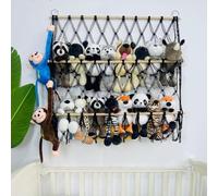 Garvee Organización eficiente en habitaciones infantiles|Hamaca colgante de almacenamiento para peluches de 2 niveles-Red ajustable ydecorativa,ideal para guardar juguetes y maximizar el espacio-Negro