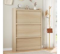 Garvee Organizador Compacto De Zapatos De Madera - Zapatero con 2-3 Cajones Abatibles y Estante Ajustable - Diseño Discreto y Eficiente para 12-16 Pares - Mueble Ideal para Entrada, Pasillo y Salón