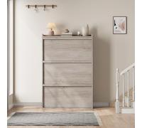 Garvee Organizador Compacto De Zapatos De Madera - Zapatero con 2-3 Cajones Abatibles y Estante Ajustable - Diseño Discreto y Eficiente para 12-16 Pares - Mueble Ideal para Entrada, Pasillo y Salón