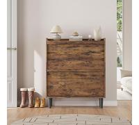 Garvee Organizador Compacto De Zapatos De Madera - Zapatero con 2-3 Cajones Abatibles y Estante Ajustable - Diseño Discreto y Eficiente para 12-16 Pares - Mueble Ideal para Entrada, Pasillo y Salón