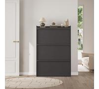 Garvee Organizador Compacto De Zapatos De Madera - Zapatero con 2-3 Cajones Abatibles y Estante Ajustable - Diseño Discreto y Eficiente para 12-16 Pares - Mueble Ideal para Entrada, Pasillo y Salón